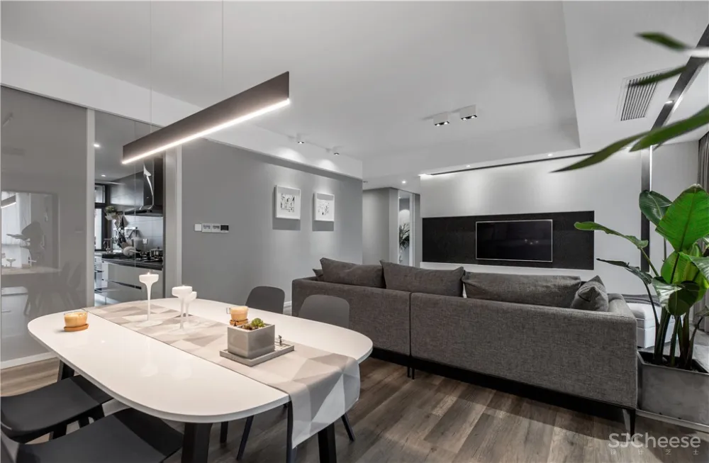 《漫画家日记》160㎡简约黑白灰 欢乐佳园装饰