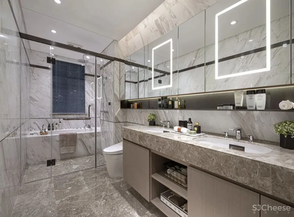 【SDD上达设计新作】140㎡将轻奢与现代融为一体样板间落地设计