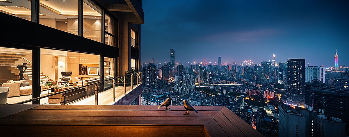 达文设计丨广州粤海拾桂府顶层复式:在生活中