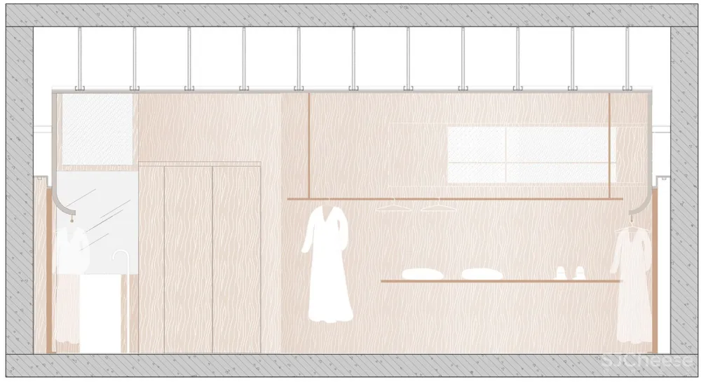 “面料”带给空间的卷曲与自由,北京“往夕”服装工作室 帕姆建筑