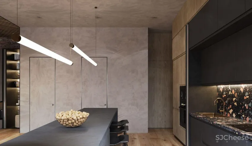 木质编织天花板！乌克兰76㎡灰泥红砖公寓 Sergey Makhno