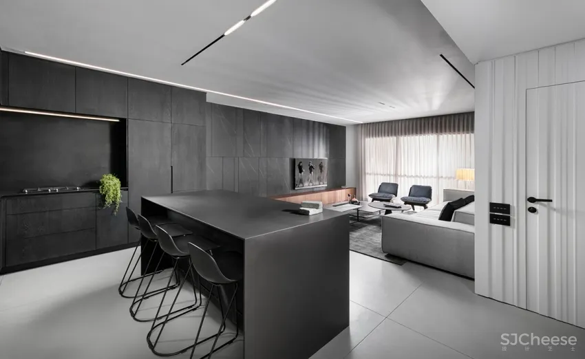 黑白都会风!耶路撒冷76m²极简风公寓 Erez Hyatt