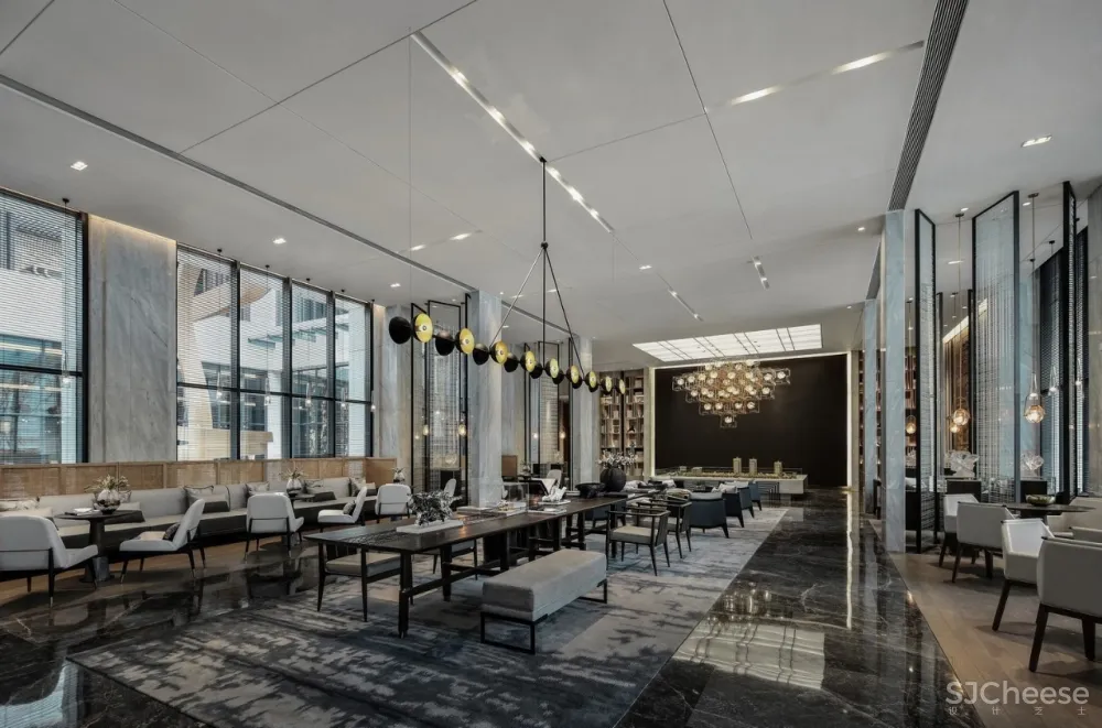 造价6500/㎡顶级售楼中心设计丨呈现出空间美感契合的精美质感