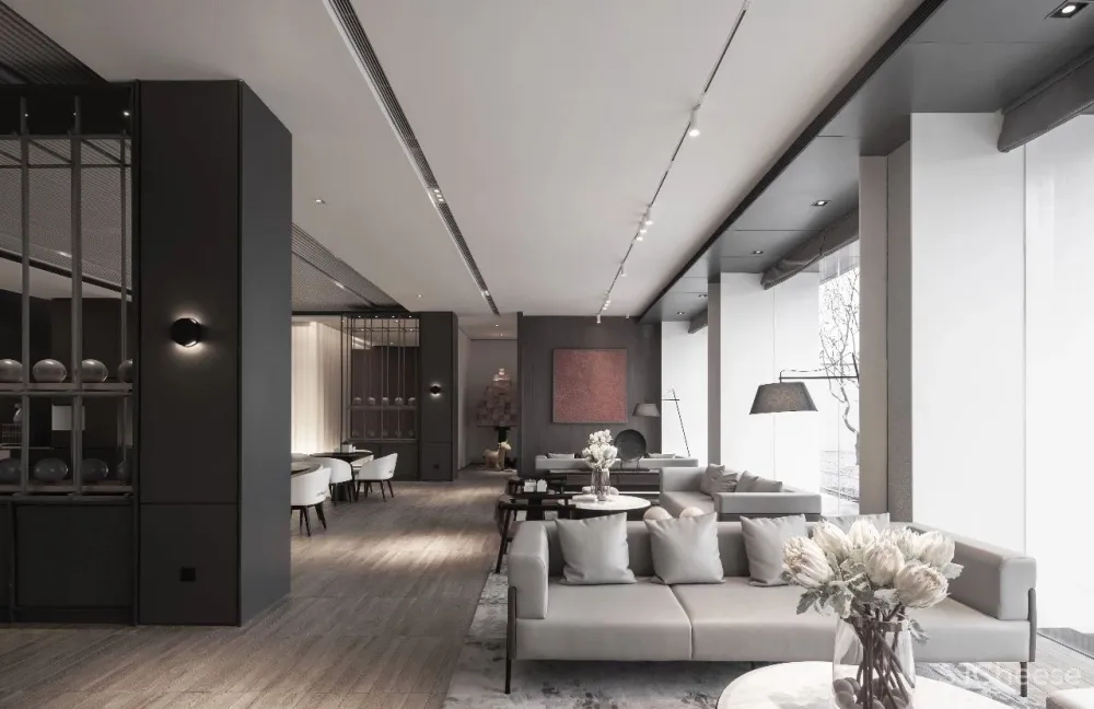 经典黑白灰营造典雅简奢空间