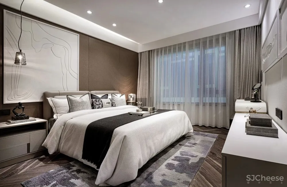 【SDD上达设计新作】140㎡将轻奢与现代融为一体样板间落地设计