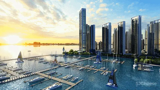 新作 | 775m² 深圳半岛城邦 270° 云海天幕超级顶复,无敌空中泳池