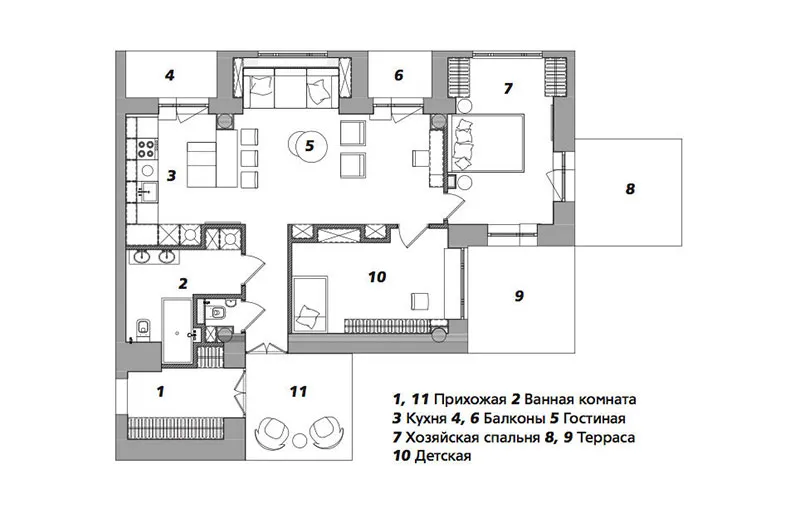 有着复古细节的70㎡莫斯科黄色公寓 Julia Faer