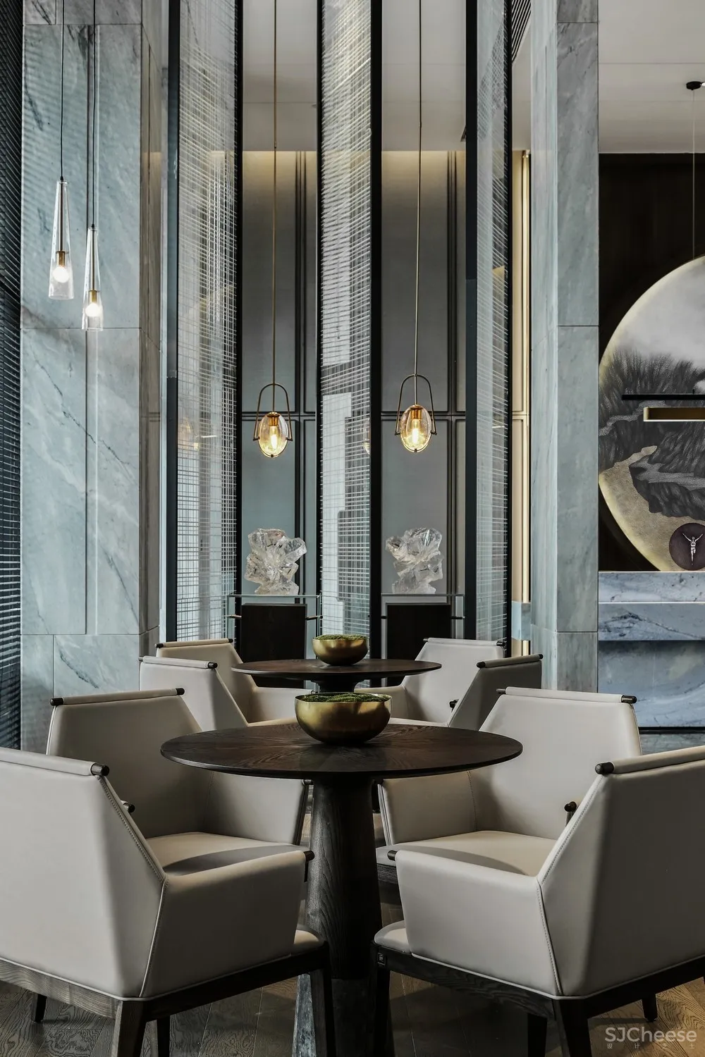 造价6500/㎡顶级售楼中心设计丨呈现出空间美感契合的精美质感