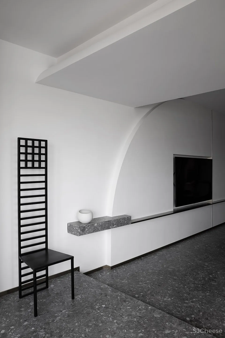 弧线与直线的交织,汕头俏皮艺术公寓 艾克建筑设计