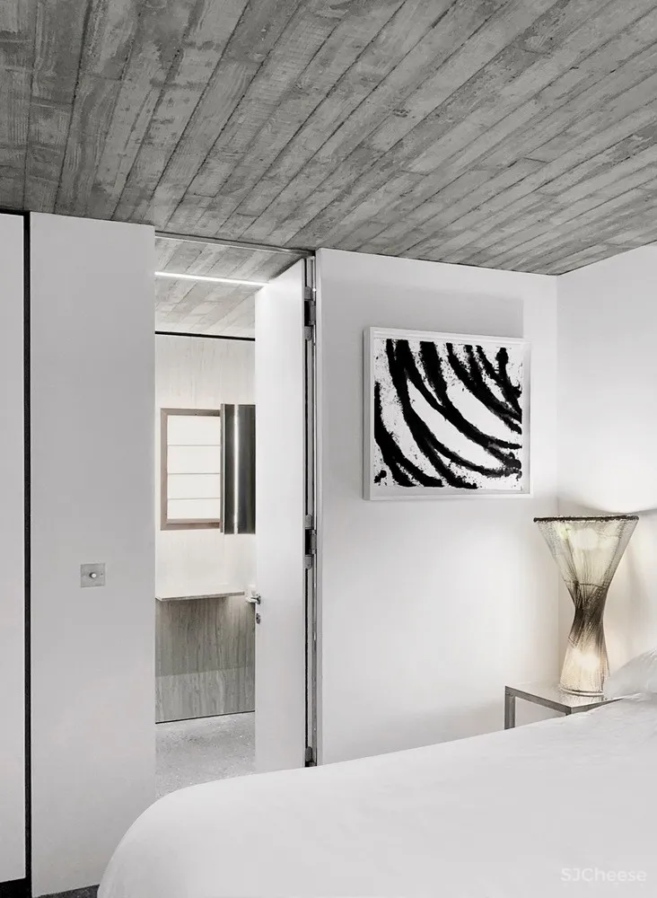 车库爆改成两房两卫丨水磨石和混凝土真的很配