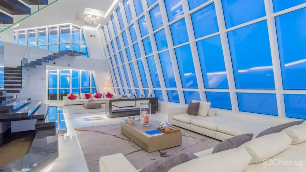 迪拜 3500m² 顶层复式,售价 2.5 亿丨竟是这种简约范儿