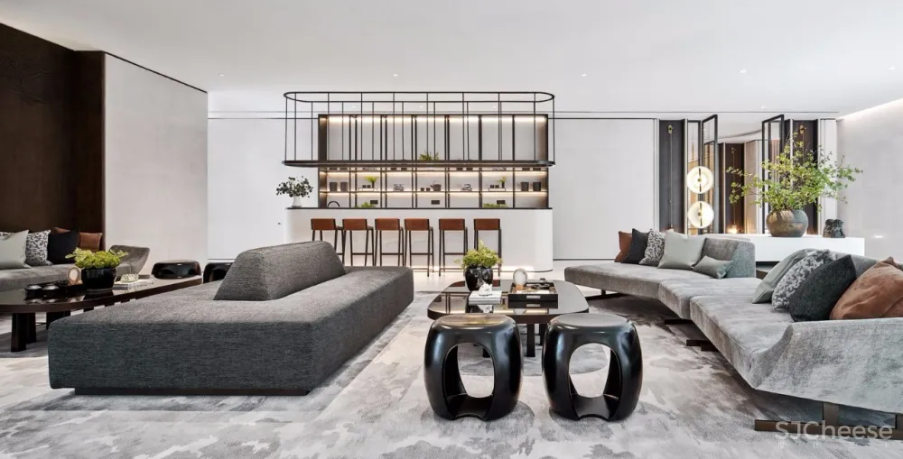 【无间设计最新力作】1200㎡摩登东方营销中心设计落地方案