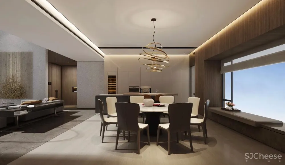 新作 | 775m² 深圳半岛城邦 270° 云海天幕超级顶复,无敌空中泳池