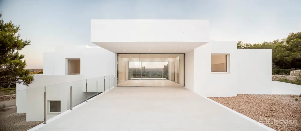 西班牙海滨，打造纯白的T 台别墅 / NOMO STUDIO