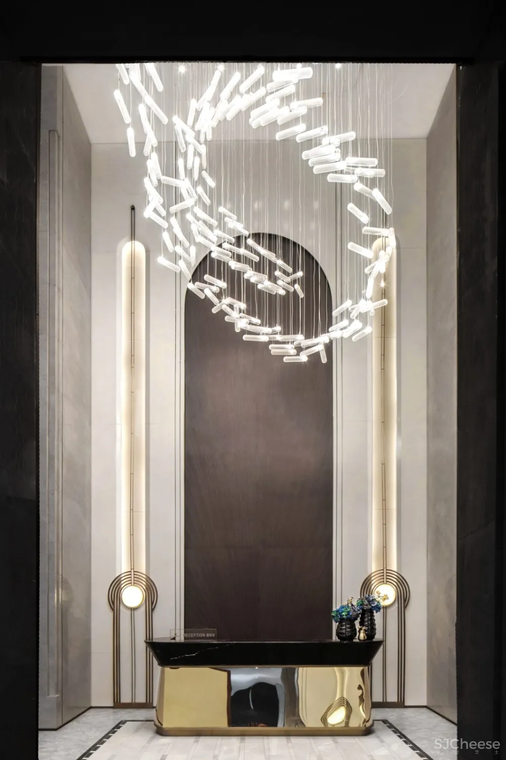 【柏舍设计新作】将Art Deco概念融入现代轻奢风的销售中心软装设计方案