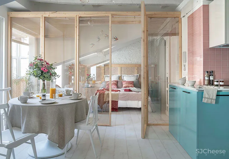 西班牙一间45平米迷人loft女孩公寓