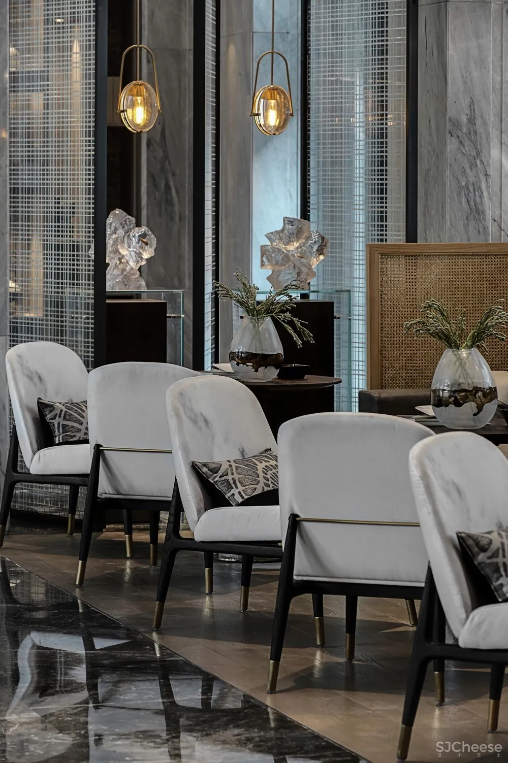 造价6500/㎡顶级售楼中心设计丨呈现出空间美感契合的精美质感