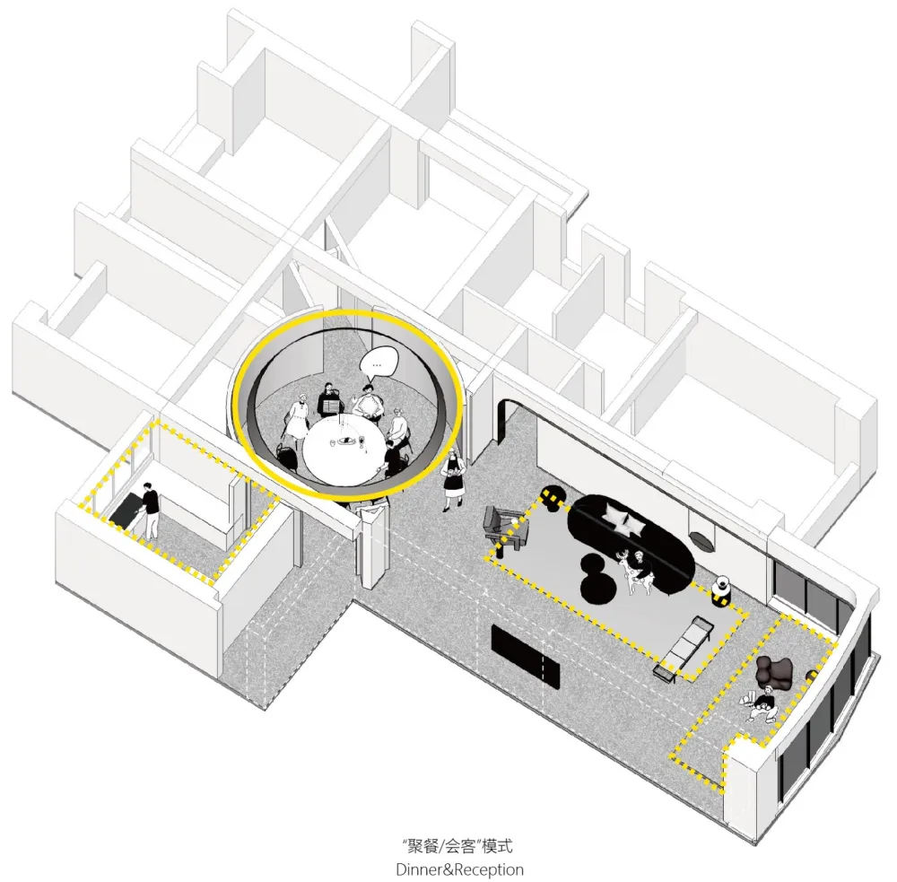 弧线与直线的交织,汕头俏皮艺术公寓 艾克建筑设计