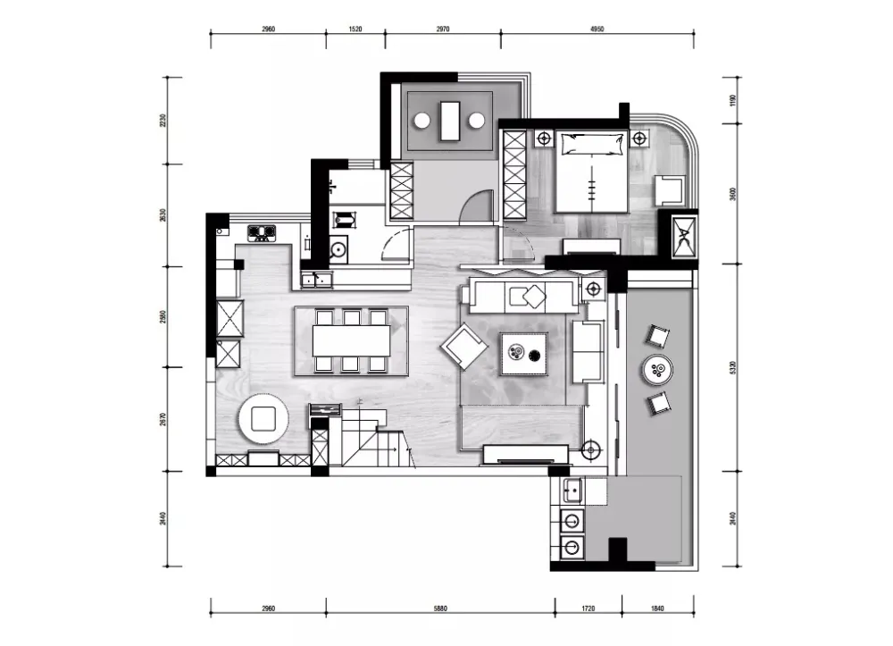 167㎡水晶灯与玛吉斯陀螺椅的完美会面 邓子设计