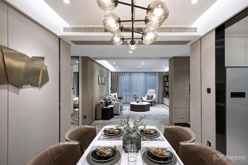 【SDD上达设计新作】140㎡将轻奢与现代融为一体样板间落地设计