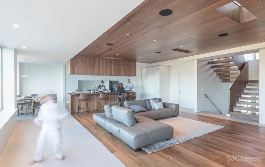 半开放式顶层公寓!旧金山277㎡木质系老宅翻新 Sidell Pakravan