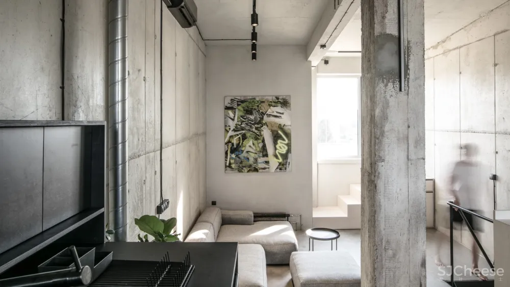 斯洛伐克一间73平米loft工业风公寓设计