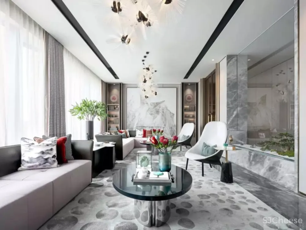 新作 | 1600㎡现代中式轻奢美学体验营销中心