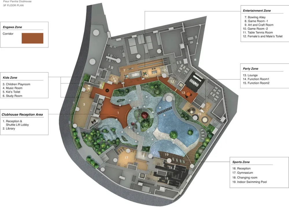 Uchida Design Inc. | 香港 Fleur Pavilia公寓会所及门厅