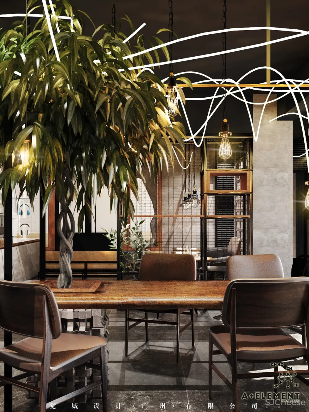 觉城设计:A+Element coffee shop