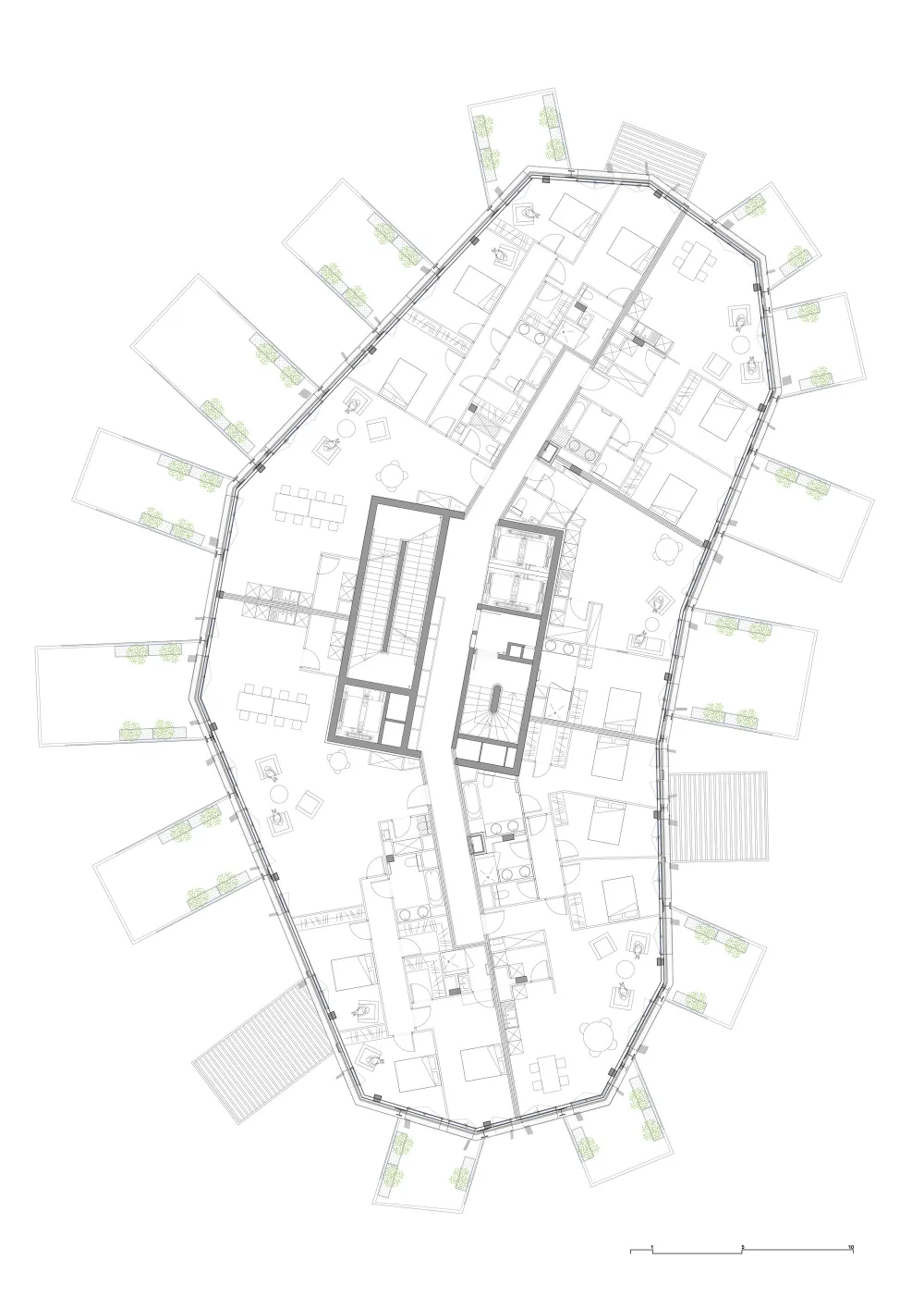以人为本,法国蒙彼利埃“白色树塔”住宅楼