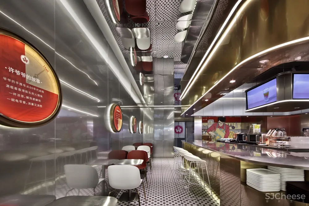 餐厅空间设计【艺鼎品牌全案】 现代中式风“许留山”,夏日里的清心甜品