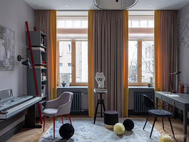 莫斯科一间135平米新艺术运动风格公寓设计