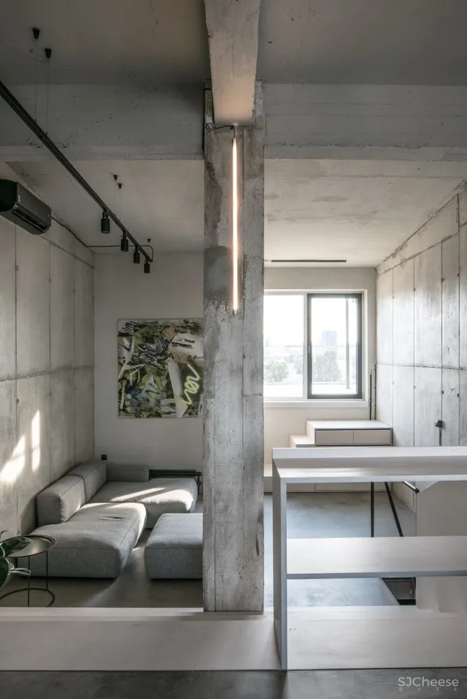 斯洛伐克一间73平米loft工业风公寓设计