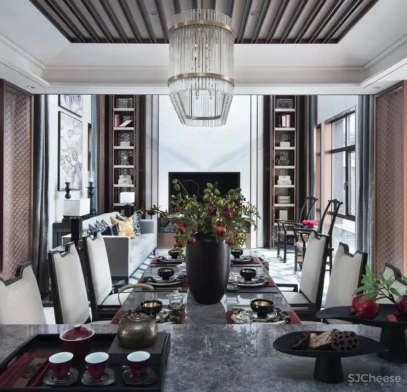 415㎡新中式别墅样板间设计，气度非凡！