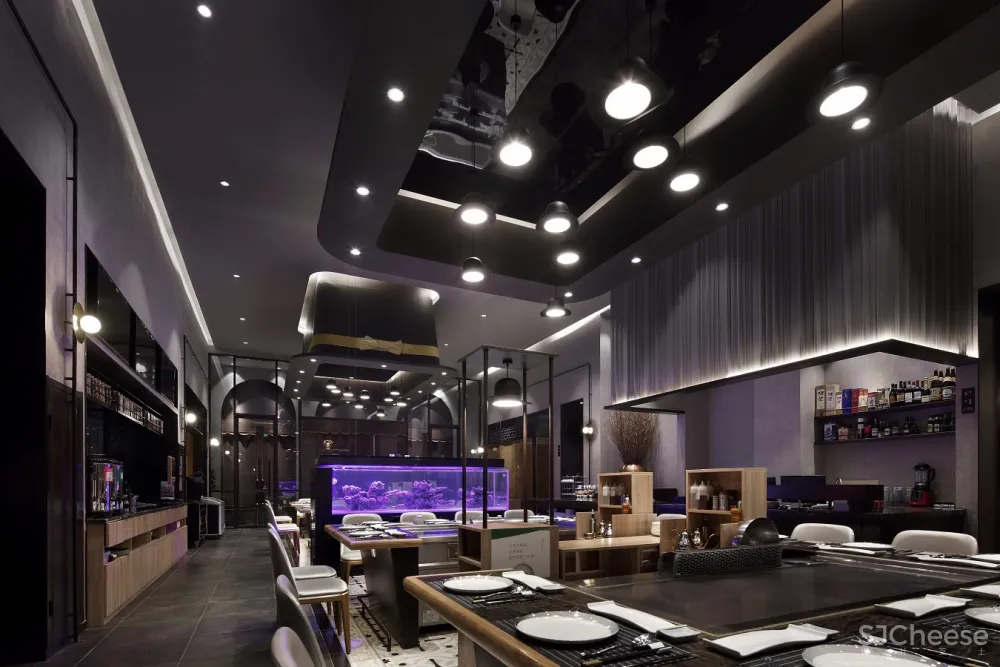 餐饮空间设计，艺鼎新作，雅玛花式铁板烧