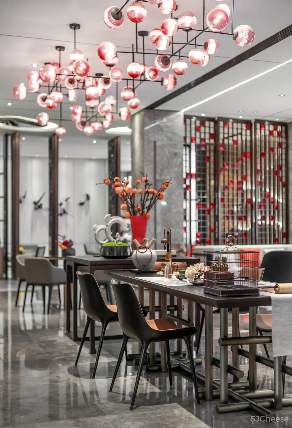 一然设计 | 一抹胭脂红,惊艳时光的唯美空间