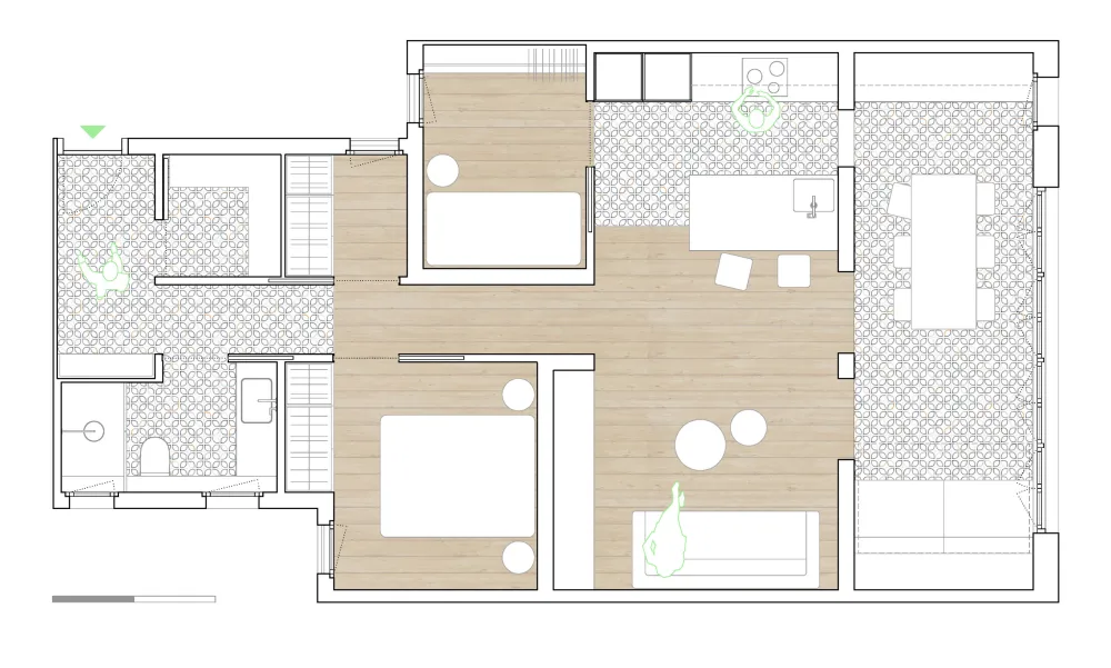 Nook Architects | 巴塞罗那67㎡三口之家