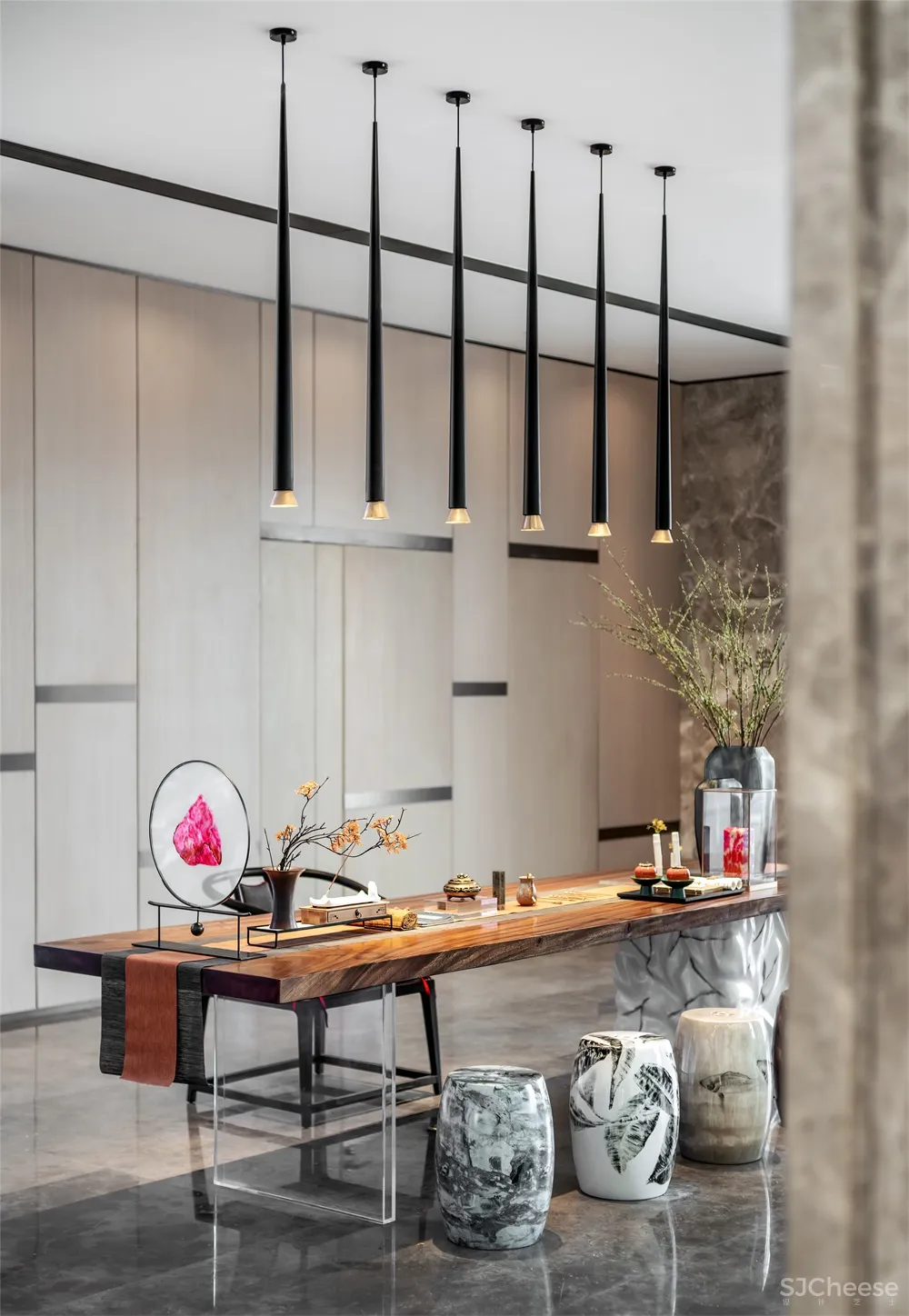 一然设计 | 一抹胭脂红,惊艳时光的唯美空间