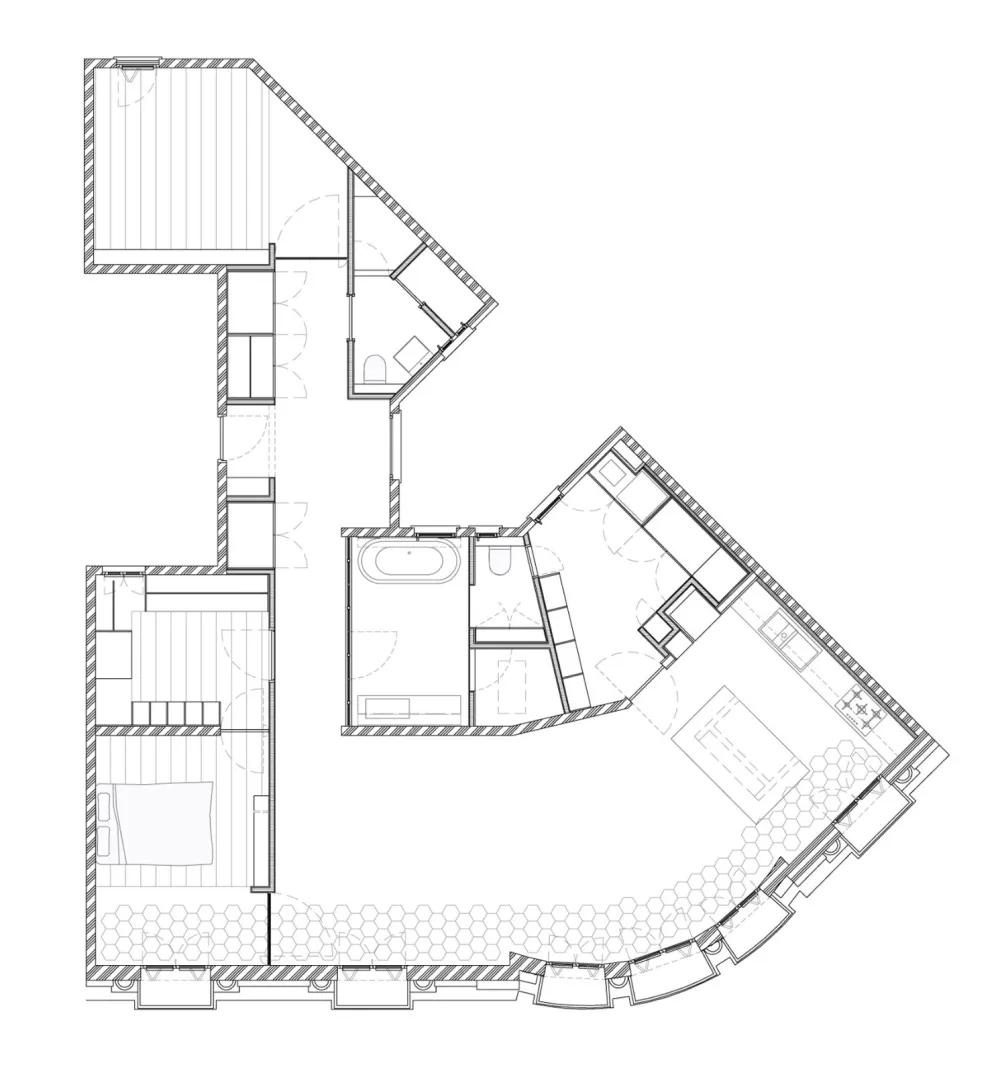 首发 | Raúl Sanchez建筑师剥离巴塞罗那公寓,展示建筑细节