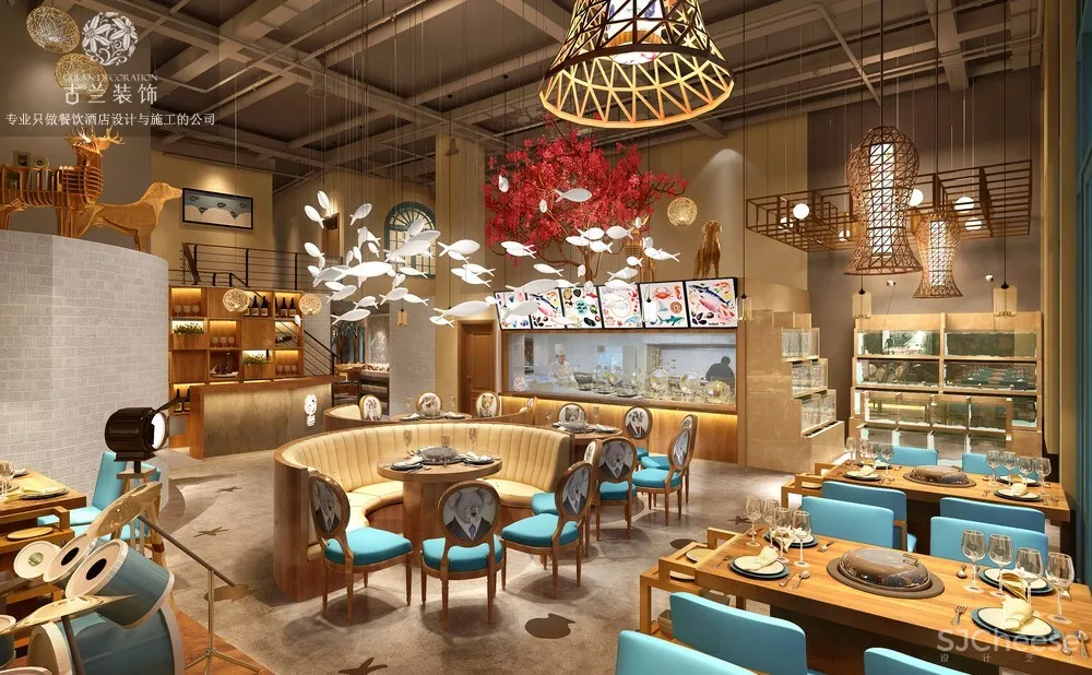 成都海鲜餐厅设计-渝禾庄火锅店(中德联邦店)