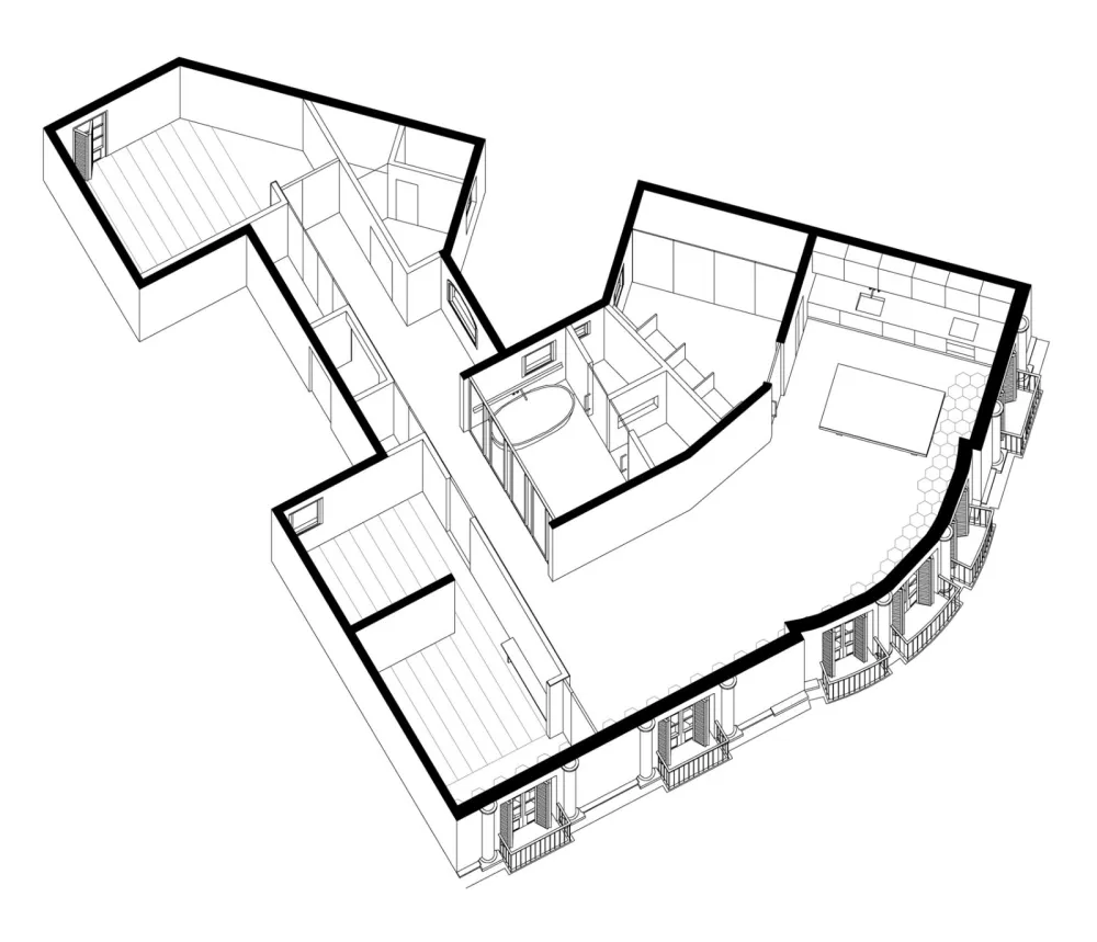 首发 | Raúl Sanchez建筑师剥离巴塞罗那公寓,展示建筑细节