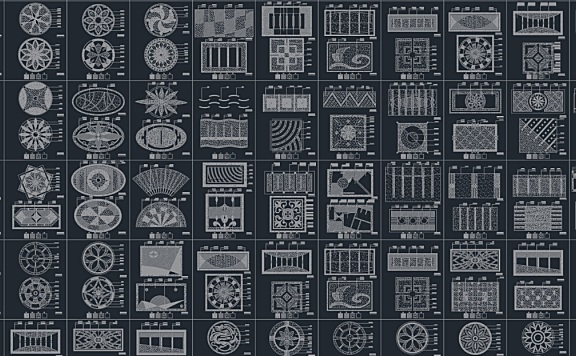 室内设计地面铺装大理石石材地砖拼花CAD图库合集丨DWG格式丨1.1G