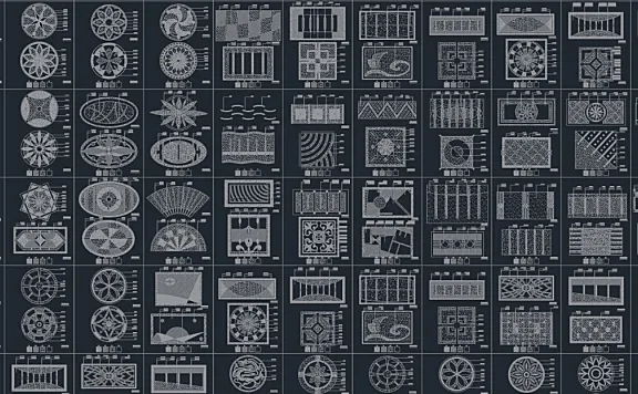 室内设计地面铺装大理石石材地砖拼花CAD图库合集丨DWG格式丨1.1G