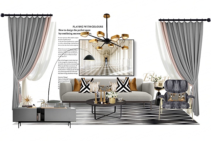 轻奢风软装设计方案家具搭配成套资料丨49个方案排版+50个报价清单+1000个白底PNG素材丨1.19G