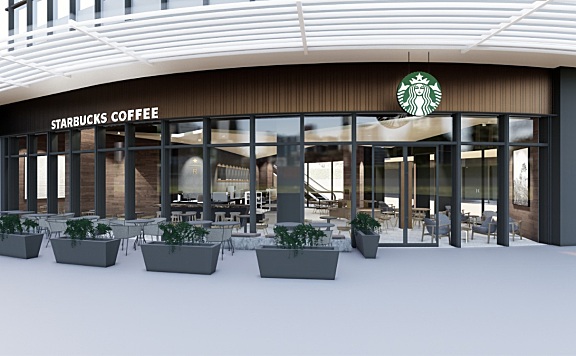 星巴克咖啡厅-杭州台州椒江欢乐城店│施工图CAD&PDF+效果图│136M
