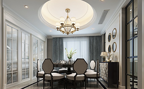 餐厅参考图-家装室内设计餐厅区吊顶装饰造型参考实景效果图-411张JPG-1.1G