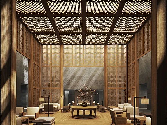 Kerry Hill-上海养云安缦酒店效果图CAD施工图软装配饰物料表 3.24G