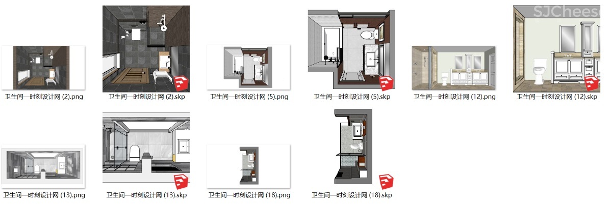 厨房卫生间草图大师su模型-常见厨卫sketchup模型SKP格式-90个厨房+5个卫生间-742M