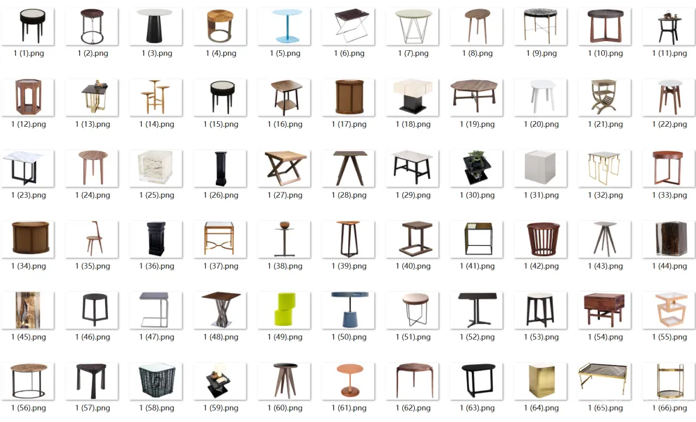 北欧风茶几边几白底PNG图片-软装设计搭配排版家具单品图片-1159张-3.34G