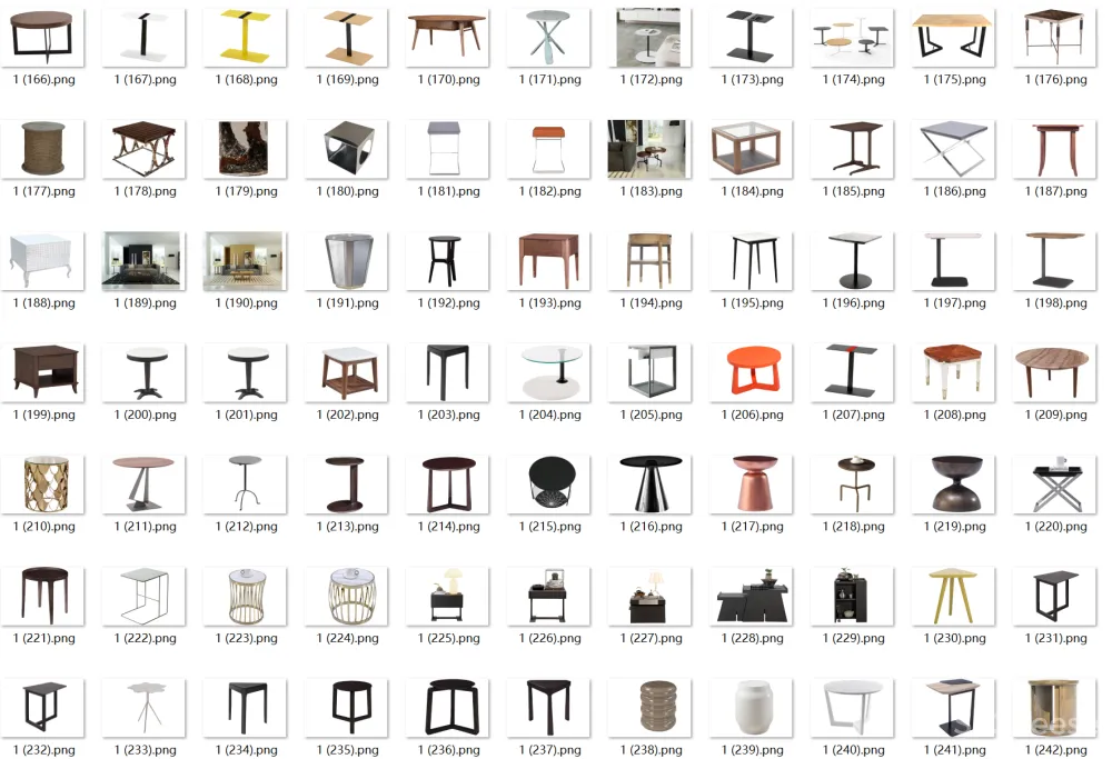 北欧风茶几边几白底PNG图片-软装设计搭配排版家具单品图片-1159张-3.34G